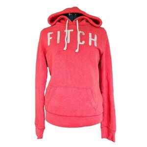 Abercrombie Fitch Hoodie - Coral Red Comfortable & Stylish Size Juniors Large